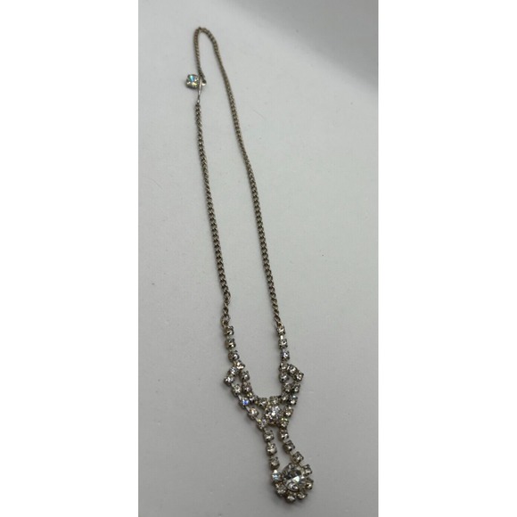 The Unbranded Brand Jewelry - Necklace Vintage Rhinestone Gold Tone Chain Old Hollywood Style‎
